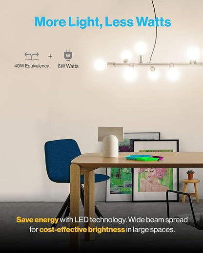 Sunco 10 Pack Vanity Globe Light Bulbs G25 LED for Bathroom Mirror 40W Equivalent 6W, 4000K Cool White, Dimmable, 450 LM, E26 Base, Round Frosted Decorative Bulb, UL & Energy Star Listed