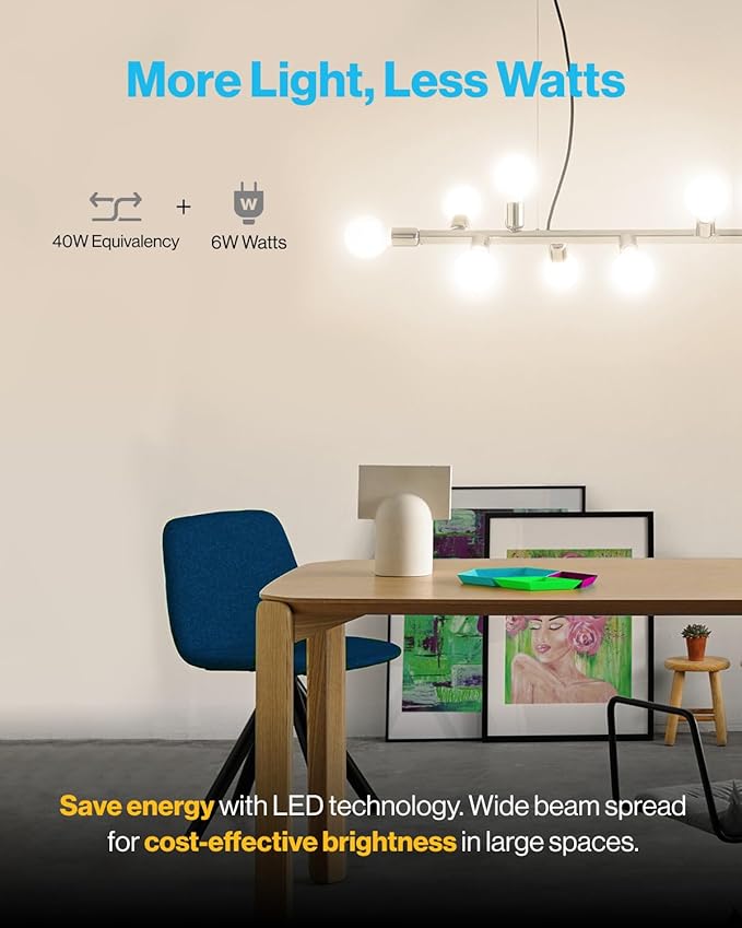 Sunco 24 Pack G25 LED Light Bulbs, Vanity Globe Bathroom Light Bulb, 450 LM, 6000K Daylight Deluxe, 6W (40W Equivalent), Dimmable Mirror Vanity Decorative Bulb, E26 Base UL.