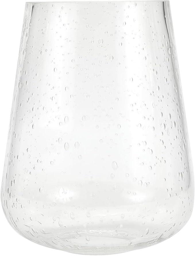 Wine Glass Lamp Shade for Light Fixture, 6.3" Height, 1-5/8 Inch Fitter, 3 Pack Clear Seeded Bubble Effect Glass Shade Replacement Globe