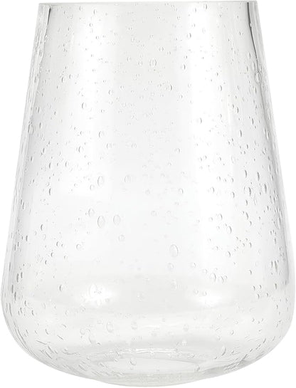 Wine Glass Lamp Shade for Light Fixture, 6.3" Height, 1-5/8 Inch Fitter, 3 Pack Clear Seeded Bubble Effect Glass Shade Replacement Globe