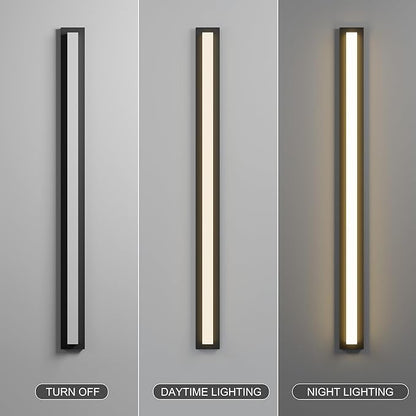 LamQee 63 in Aluminum Long Outdoor Wall Lights, 2900K 3900LM LED Waterproof IP65, Linear Modern Exterior Lighting Fixtures Wall Mount Outside Sconce Acrylic Shade for House Porch Patio Garage Door