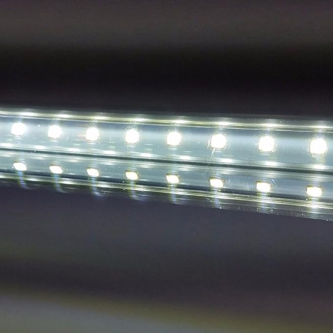 6FT Integrated Led Light 56W (120W Equivalent), V-Shape Shop Light Fixture, Plug and Play, Clear Cover, Cold White 6000K, AC85-265V - Pack of 25 Units