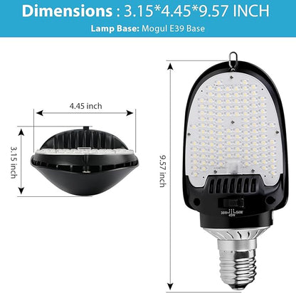 dephen 54W Corn COB LED Light, 7300Lm Directional Bulb with Rotatable E39 Mogul Base, 5000K 180° Paddle Lamps, 36W/45W/54W Tunable, Retrofit 200w Metal Halide for Parking Lot Shoebox Lighting, UL