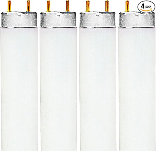 LUXRITE F17T8/841 17W 24 Inch T8 Fluorescent Tube Light Bulb, 4100K Cool White, 1350 Lumens, G13 Medium Bi-Pin Base, LR20752, 4-Pack