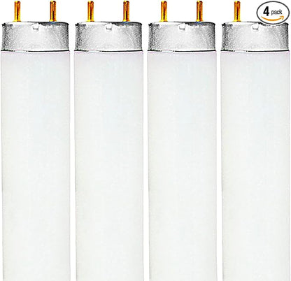 LUXRITE F17T8/850 17W 24 Inch T8 Fluorescent Tube Light Bulb, 5000K Bright White, 1350 Lumens, G13 Medium Bi-Pin Base, LR20753, 4-Pack