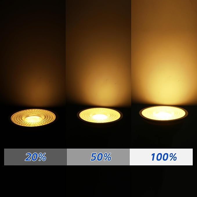 MR16 LED Bulb 50W Halogen Equivalent,2700K Warm White,5W MR16 GU5.3 12-36V AC&DC Spotlight Bulb,38° Beam Angle for Landscape,Dimmable,12-Pack.