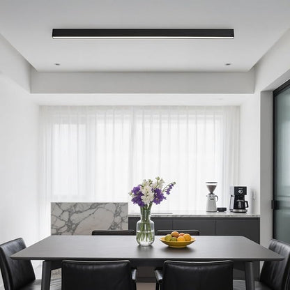 Black Ceiling Light LED, Modern and Simple, Long Strip Ceiling Surface Installation, Suitable for Living Room, Bedroom, Corridor and Kitchen, Remote Control to Switch Color and Brightness, 47.2inches