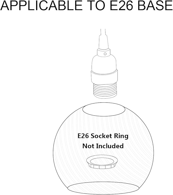 3-Pack Blue Ripple Glass Globe Cover for Ceiling Fixture Replacement, E26 Base 1-5/8 Inch Fitter, Globe Cover for Ceiling Wall Fixtures Lamp Posts or Streetlights
