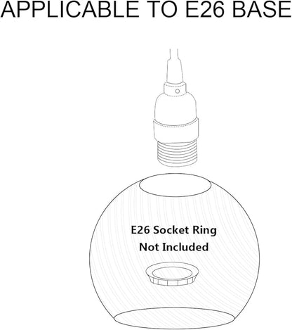 3-Pack Blue Ripple Glass Globe Cover for Ceiling Fixture Replacement, E26 Base 1-5/8 Inch Fitter, Globe Cover for Ceiling Wall Fixtures Lamp Posts or Streetlights