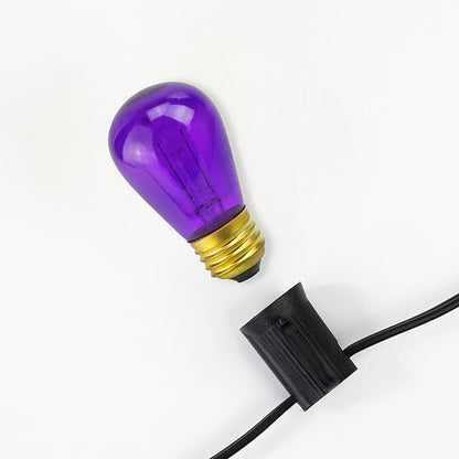 Northlight Incandescent S14 Transparent Edison Style Christmas Replacement Bulbs - Purple - Pack of 25