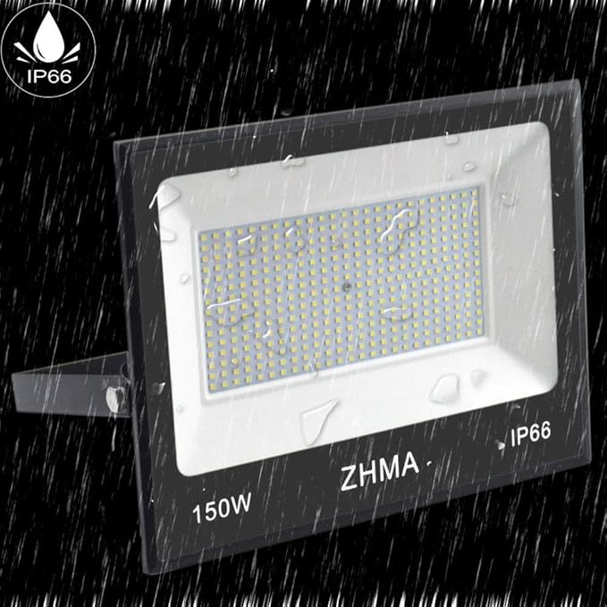 2 Pack 150W Led Flood Lights Outdoor, 12000LM Super Bright Work Light, IP66 Waterproof, 6500K Daylight White, Outdoor FloodLights for Backyard,Playground,Basketball Court
