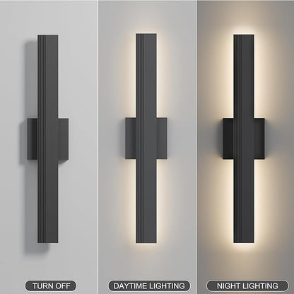 LamQee 23.6 In Aluminum Long Outdoor Wall Light, 3000K 1600LM Integrated LED Waterproof IP65, Linear Modern Exterior Lighting Fixtures Wall Mount Outside Sconce for House Porch Patio Garage Front Door