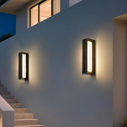 Solar Exterior Lighting Fixtures, 20.5" Waterproof Front Porch Light, 3000K LED Outdoor Sconce Lights, Modern Outdoor Wall Sconces, Extra Large Wall Lantern for House Garage Doorway Patio