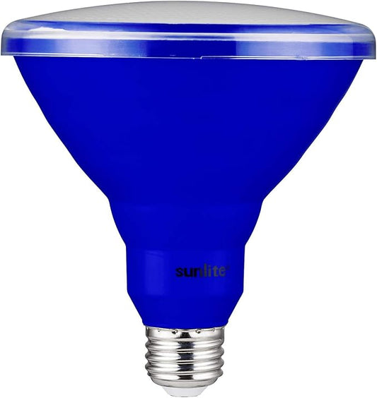 Sunlite 81477 LED PAR38 Colored Recessed Light Bulb, 15 watt (75W Equivalent), Medium (E26) Base, Floodlight, ETL Listed, Blue, 1 Pack