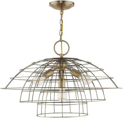 Livex Lighting 4 Lt Antique Brass Chandelier