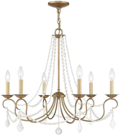 Livex Lighting 6516-48 Pennington 6 Light Chandelier, Antique Gold Leaf