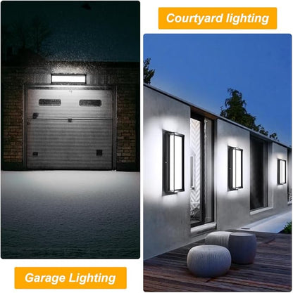 2Packs LED Outdoor Wall Lights,Dimmable Exterior Wall Sconce 16",3000K / 4000K / 6000K,IP65 Waterproof,Modern Black Outside Light for Porch,Garage,Entrance,Hallway,Patio,Garden,House(2Packs)