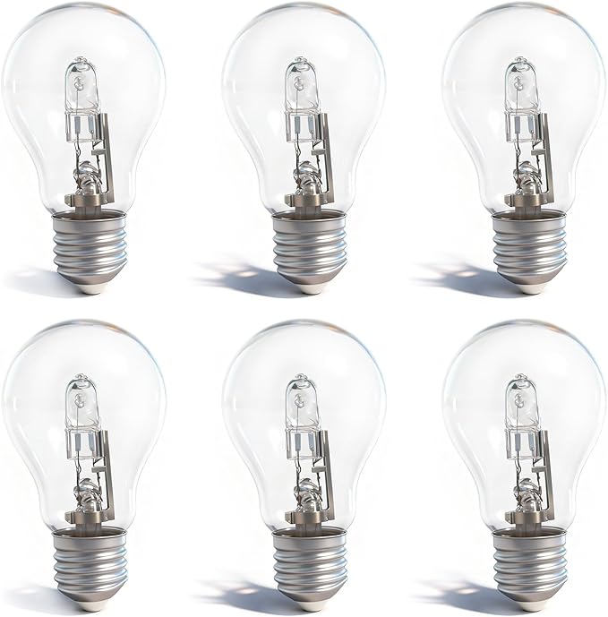043168787963 78796 Halogen Light Bulbs 43 Watt 120V A19 Types E26 Thread for Types in Table Lamps and Enclosed Fixtures 6-Pack
