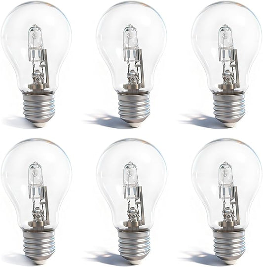 043168787963 78796 Halogen Light Bulbs 43 Watt 120V A19 Types E26 Thread for Types in Table Lamps and Enclosed Fixtures 6-Pack