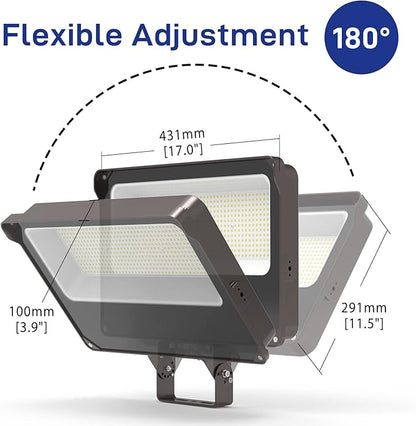 HYPERLITE LED Flood Light 200W 24000LM 5000K Daylight IP65 Waterproof Outdoor Floodlights UL Certified for Court Garden Warehouse