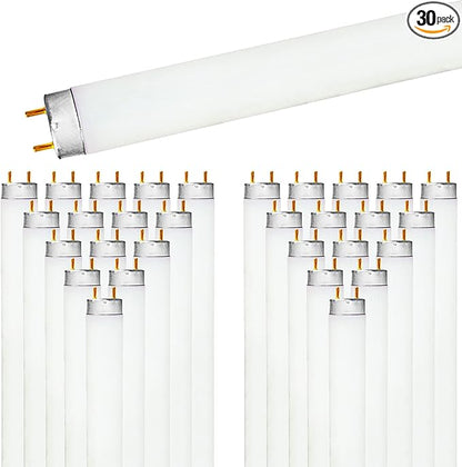 LUXRITE 30-Pack F32T8/835 32W 48 Inch T8 Fluorescent Tube Light Bulb, 3500K Natural White, 2800 Lumens, G13 Medium Bi-Pin Base, LR20740
