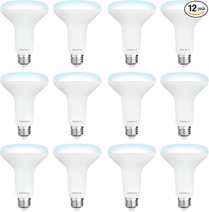 12 Pack BR30 LED Recessed Light Bulb, Dimmable Indoor Flood Light Bulbs CRI80 7W Equivalent 65W 5000K Daylight 650 Lumens, 15000 Lifetime Hours E26 Base LED Can Light Bulb, Flicker-Free