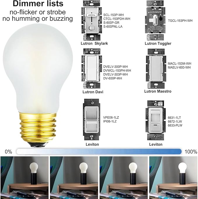 Frosted A15 LED Bulb 8W Equal E26 Bulb 75 Watt Dimmable E26 Edison Light Bulb 4000K Daylight AC120V 800LM A15 LED Bulb for Ceiling Fan,Fridge,Wall sconces,Desk lamp, Pack of 6