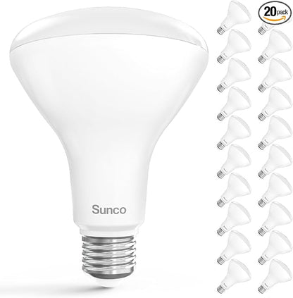 Sunco 20 Pack BR30 Light Bulbs LED, Recessed Can Light Bulbs, Indoor Flood Bulb, 850 LM, 11W (65W Equivalent), 6000K Daylight Deluxe, Dimmable, E26 Base, for Home, Kitchen, Bedroom UL