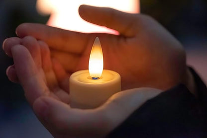 Rechargeable Flameless Candle with Remote Timer, 3D Moving Flame Real Wax Led Candles (Includes Remote Control, Charging Base, and USB Cable) (Wax-Ivory, 1.4in)