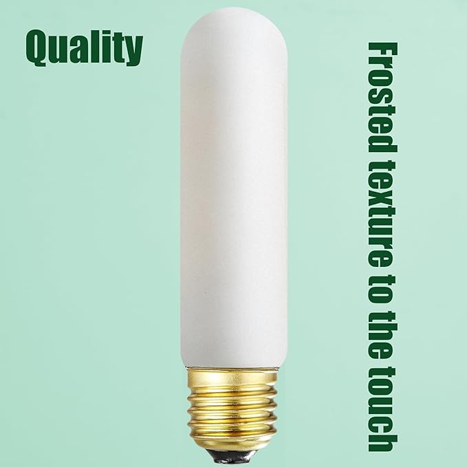 Leools T10 Led Frosted Bulb,e26 Dimmable Tubular LED Light Bulb, 8W Equal 60 watt Light Bulb 3000K Soft White,CRI90+,600LM,E26 Base Matt Opal Porcelain,5.1inches Long Bulbs,6 Packs