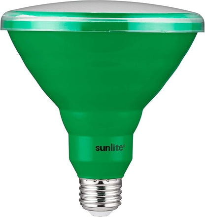 Sunlite 81478 LED PAR38 Colored Recessed Light Bulb, 15 watt (75W Equivalent), Medium (E26) Base, Floodlight, ETL Listed, Green, 1 Pack