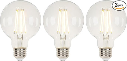 Westinghouse 43172EC3 5.5 Watt (40 Watt Equivalent) G25 Dimmable Clear Filament LED Light Bulb, Medium Base, 3 Pack