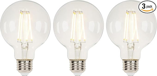 Westinghouse 43172EC3 5.5 Watt (40 Watt Equivalent) G25 Dimmable Clear Filament LED Light Bulb, Medium Base, 3 Pack