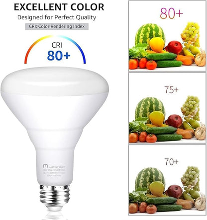 24 Pack BR30 LED Bulbs, 65W Equivalent, 10W, 4000K Neutral White, 700 Lumens, Flicker-Free, Dimmable Recessed Can Flood Lights for Home & Kitchen, Long Lasting & Energy Efficient, E26 Base, UL Listed