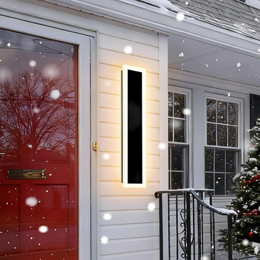 24inch Modern Outdoor Wall Light Porch Light LED Long Wall Light Fixture IP65 Waterproof Wall Lamps, Dimmable 24W 2200LM Black Wall Sconce, 3000/4000/5000K Selectable, ETL