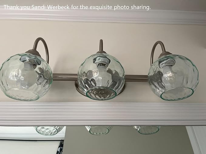 6.3 Inch Replacement Clear Hammer Glass Lamp Shade Light Fixture,for Replacement Wall Sconce Pendant Light Ceiling Light Chandelier Shade,Factory Outlet (Green Glass, 2 Pack)