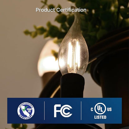 FLSNT 5000K Daylight LED Chandelier Edison Bulbs, 60W Equivalent, Dimmable CA11 E26 Base LED Candelabra Bulbs, 550LM, 6 Pack UL,CA65 Listed.