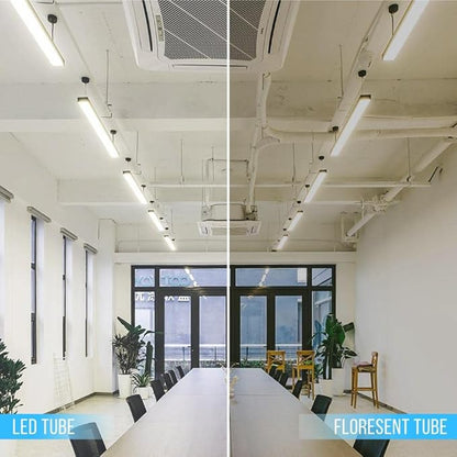 LEDMyplace 18W T8 4ft LED Glass Tube Light, Clear Lens, 5000K Daylight White, G13 Base, Single Ended Power, 1800 Lumens, Replacement of 50W for Garage, Supermarkets Shop, Pack of 30
