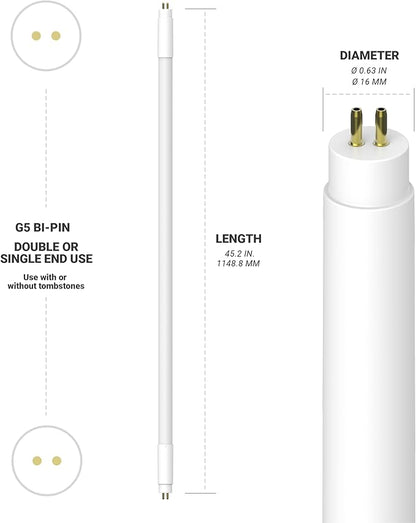 NUWATT 30 Pack, 4FT T5 LED Tube Lights, Type A&B, Hybrid T5 Bulbs 4000K Cool White, High Output 3200LM, 24W, Plug & Play or Ballast Bypass, Dual-Ended Power, Fluorescent Tube Replacement, UL, G5 Base