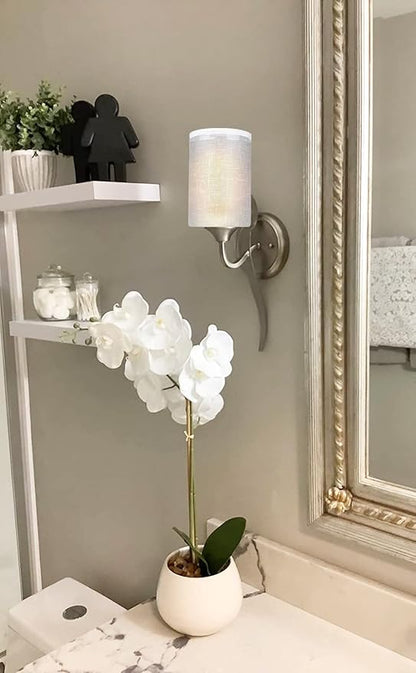 Glass Lamp Shade Replacement Globe & Cover for Light Fixture, 6-1/16" Height 4-1/16" Diameter, 1-5/8 inch Fitter, 5 Pack Frosted White Linen Cylinder Glass Shade