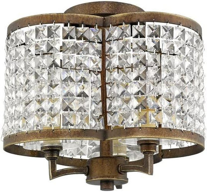 Livex Lighting 50573-91 Gramercy 3-Light Ceiling Mount, Brushed Nickel
