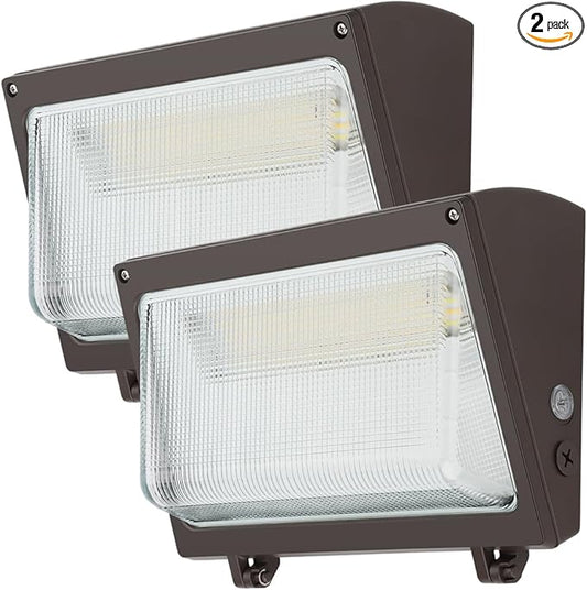 kadision LED Wall Pack with Dusk-to-Dawn Photocell, 120W/100W/80W Adjustable, 3000K/4000K/5000K Selectable, 15600lm 0-10V Dimmable Outdoor Security Lighting, 120-277V ETL Listed 2-Pack