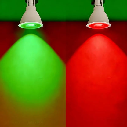 Red Green MR16 LED Bulb，50W Halogen Equivalent,5W MR16 GU5.3 12-36V AC&DC Spotlight Bulb,38° Beam Angle for Landscape,Dimmable,12-Pack Mix.