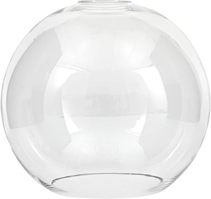 Glass Lamp Shade Replacement Globe for Light Fixture, 1-5/8 inch Fitter, 7.1" Diameter, 6.3" Height, Clear Glass Cover