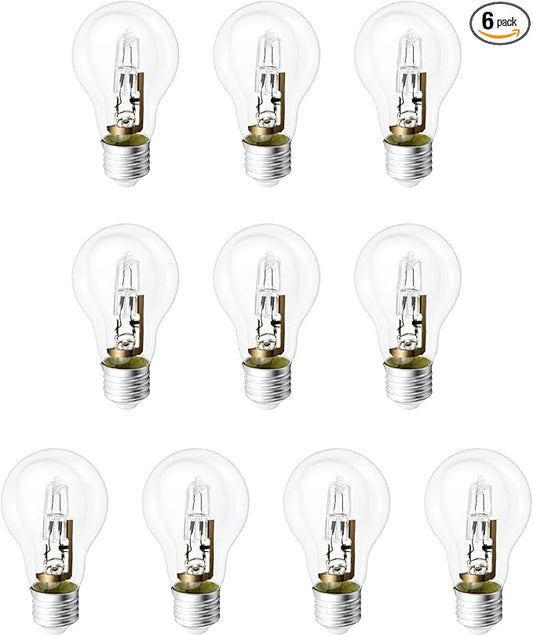 A55 E27 53W 220V Halogen Lamp 96×55mm 2700K Clear Bulb Replacement for Incandescent Light, 10 Pack