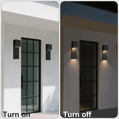15" Exterior Lighting Fixtures, IP65 Waterproof Wall Mount Light, 435LM, 3005K, Corrosion-Resistant for Front Porch, Garage, Exterior Wall, Farmhouse, Front House, Entrance, Rustic - 2 Packs
