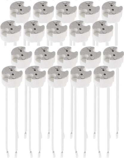 Bioluz LED 20 Pack MR16 Light Socket for Halogen and LED, fits All GU5.3 Sockets, Ceramic Base with Silicon Wire Also fits MR11 and G4 (Pack of 20)