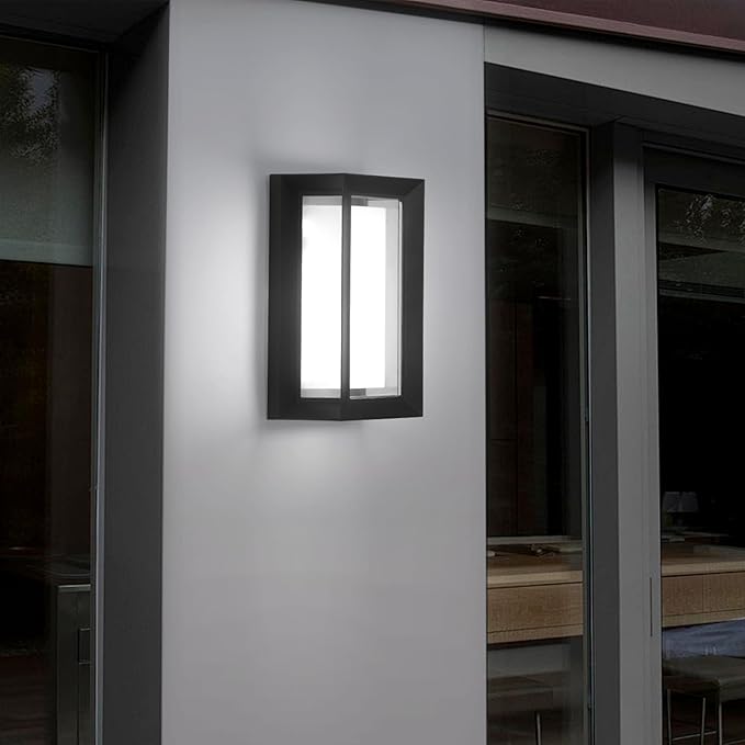 2 Pack Outdoor Wall Lights Exterior/Interior LED 24W Adjustable 3-Color 2100LM IP65 Sconces Lights Waterproof Modern Outdoor Porch Lighting Fixtures Aluminum Wall Lights Compatible with Dimmers