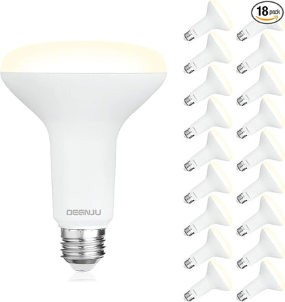 18 Pack BR30 LED Recessed Light Bulb, Dimmable Indoor Flood Light Bulbs CRI80 7W Equivalent 65W 3000K Warm White 650 Lumens, 15000 Lifetime Hours E26 Base LED Can Light Bulb, Flicker-Free
