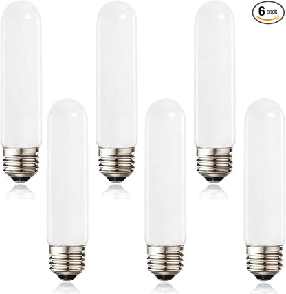 XININSUN T10 Frosted LED Bulbs Warm White 2700K,Dimmable T10 led Light Bulbs,60-75 Watt Equivalent,8W Led Tubular Bulbs,E26 Base Bulb for Desk Lamp,Bathroom,Cabinet Display,Milk White-6Pack
